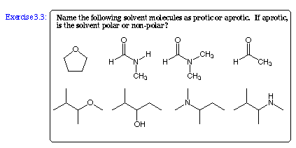 polar and apolar solvents