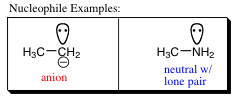 Nucleophile examples